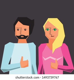 A man and a woman showing approval sign