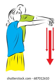 man and woman showing thumb down. Sign of disapproval. pencil handmade drawing