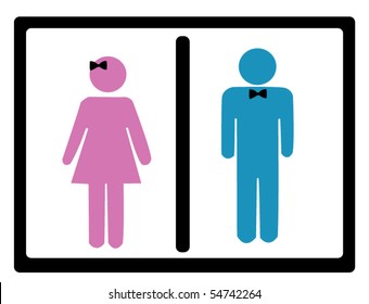 Man and woman sign