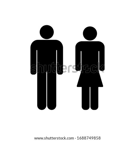 Man and woman sign vector icon in flat style on white background