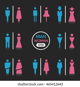 Man and Woman sign vector illustration