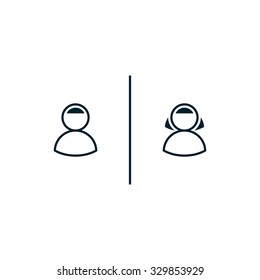 Man and woman signs. Vector illustration