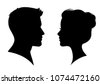 silhouette woman head