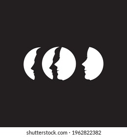 Man and woman silhouette. Face to face – vector