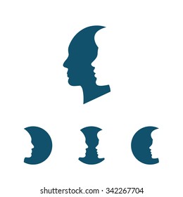 Man And Woman Silhouette On The White Background - Vector Logo