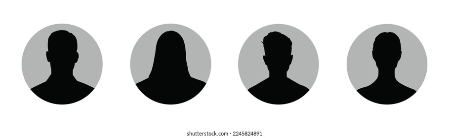 Man and woman silhouette. Stock vector. Avatar 