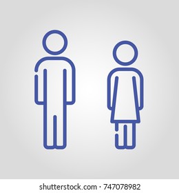Man and woman silhouette vector icon. People concept. Human or person sign. Couple sign.