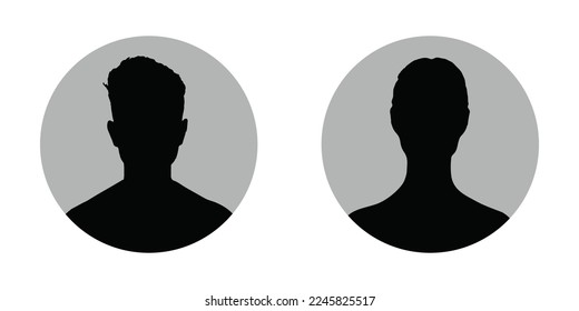 Conjunto de iconos vectoriales de silueta de hombre y mujer