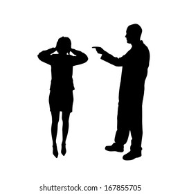 The man and woman in silhouette an white background.