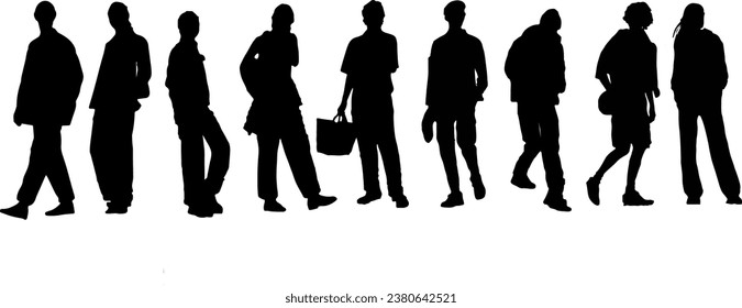 man woman silhouettes postures, men woman black shapes on white background