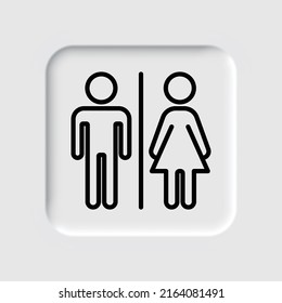 Man, woman simple icon vector. Flat design. Neumorphism design.ai