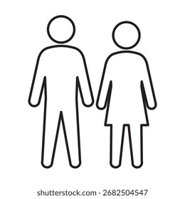 Icono simple del hombre y de la mujer, Ilustración vectorial 