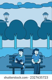 A man and a woman sitting together in a park reading
