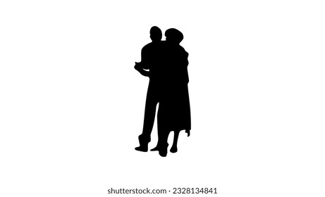 man and woman slow dancing, high quality vector