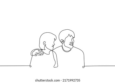 Man Woman Smiling One Line Drawing Stock Vector (Royalty Free ...