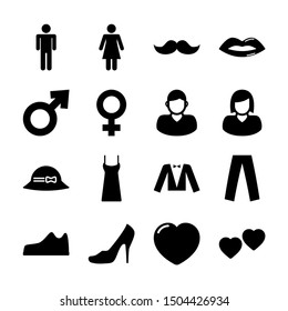man and woman solid icons vector design