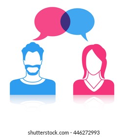 Man Woman Speech Bubbles Talking Bubbles Stock Vector (Royalty Free ...