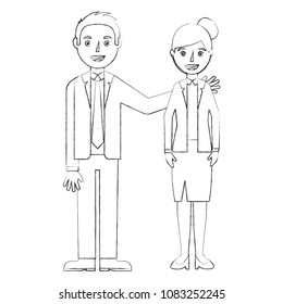 man and woman standing characters image