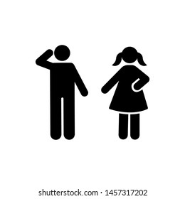 Man woman students education pictogram icon