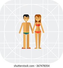 Man and woman in swimwear