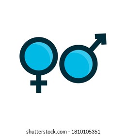 man and woman symbol  blue icon vector illustration isolated on white background