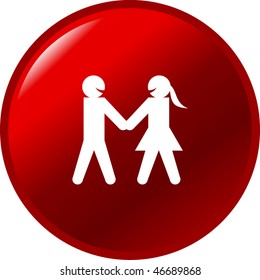 man and woman taking hands button