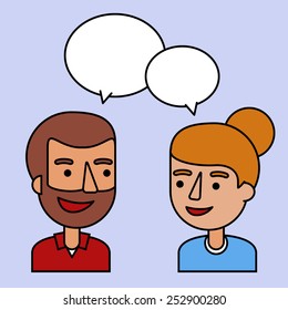 Man and woman talking