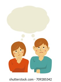 man and woman thinking