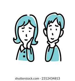 man and woman thinking,Vector Illustration