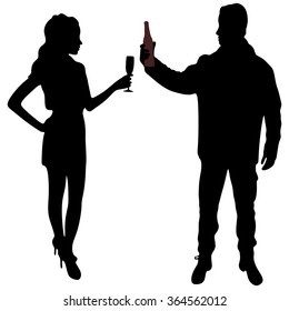 man and woman toast 