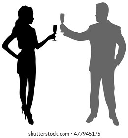 man and woman toast with champagne