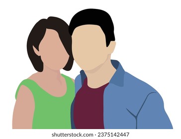 Man and woman are together. Vector illustration isolated on white background.
