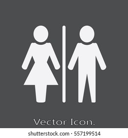 With man and woman, toilet icon isolated sign symbol and flat style for app, web and digital design. Vector illustration.