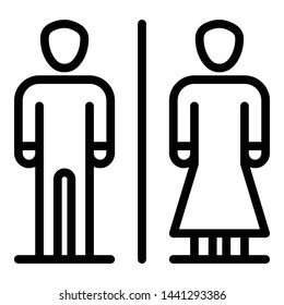 Man woman toilet icon. Outline man woman toilet vector icon for web design isolated on white background