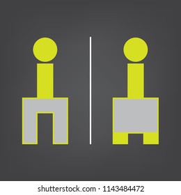 Man and Woman toilet icons, vector sign.