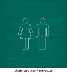 Man Woman Toilet Restroom Outline Vector Stock Vector (Royalty Free ...