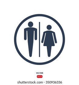 Man and woman - toilet, restroom.Vector illustration symbol - stock vector
