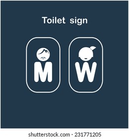 Man and woman toilet sign, restroom symbol . Vector illustration