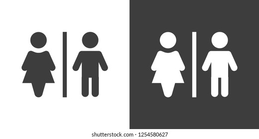 Man And Woman Toilet Vector Icon