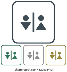 Man and Woman Toilet vector icon

