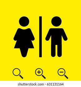Man and woman toilet vector icon