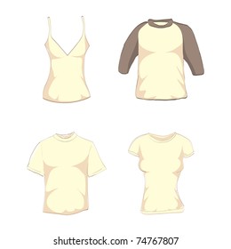 man and woman t-shirts - isolated illustration