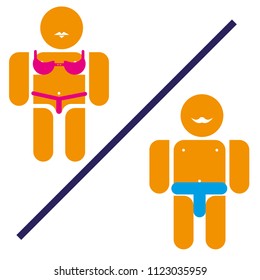 Man or woman underwear icon