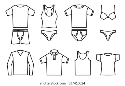 Man and woman underwear shirt vector icon