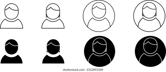 man woman user icon set isolated on white background