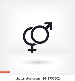 Man and woman vector icon , Lorem ipsum flat design