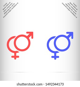 Man and woman vector icon , Lorem ipsum flat design