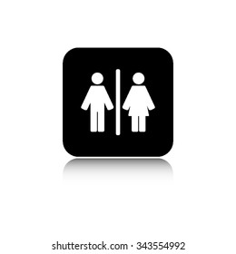Man and Woman - vector icon  with shadow