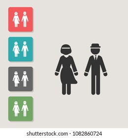 Man and woman - vector icon. Symbol for web, infographics, print design and mobile UX/UI kit. Vector illustration, EPS10.