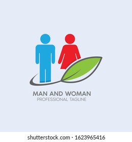 man woman vector logo design template